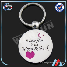 Bon marché en gros 35mm personnalisé I LOVE YOU keyring cadeau en métal